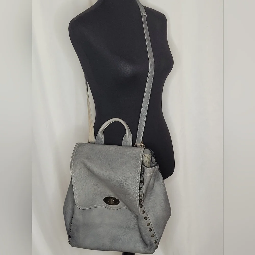 Jen & Co. Bex Vegan Leather Convertible Backpack / Crossbody  Bag